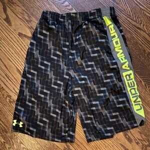 Under Armour Kids Black and Gray Geometric Shorts